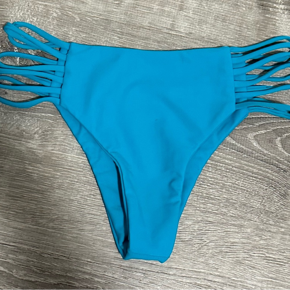 Mikoh Blue Strappy Bikini Bottom